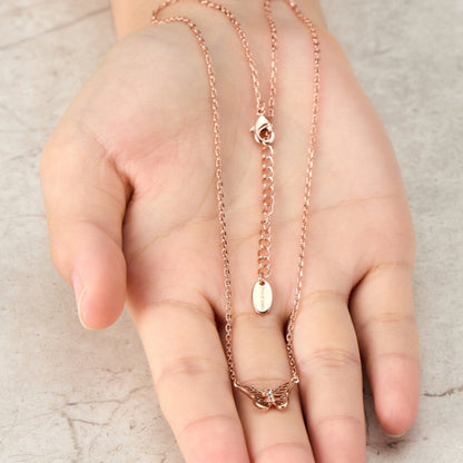 Rose Gold Plated Butterfly Necklace Created with Zircondia® Crystals
