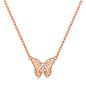 Rose Gold Plated Butterfly Necklace Created with Zircondia® Crystals