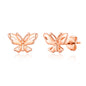 Rose Gold Plated Butterfly Stud Earrings