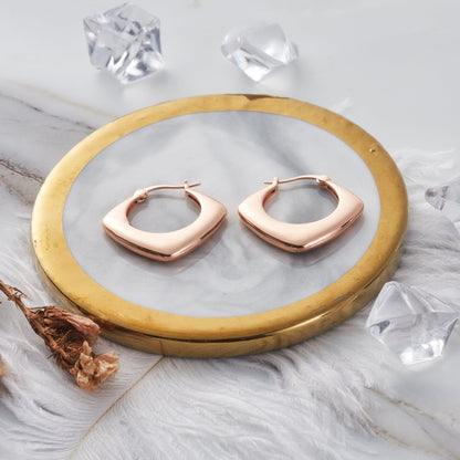 Rose Gold Plated Chunky Hoop Earrings