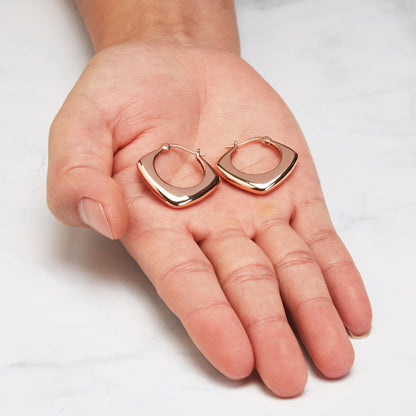 Rose Gold Plated Chunky Hoop Earrings