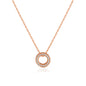 Rose Gold Plated Circle of Life Necklace Created with Zircondia® Crystals