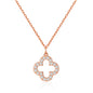Rose Gold Plated Clover Necklace Created with Zircondia® Crystals