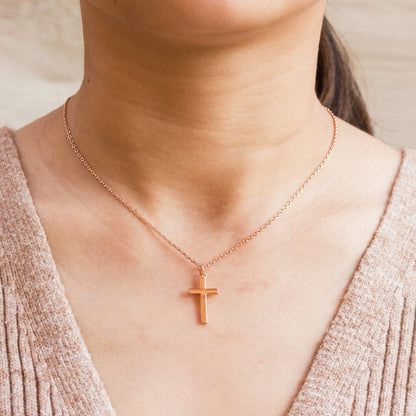 Rose Gold Plated Cross Necklace
