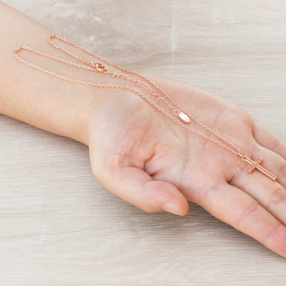 Rose Gold Plated Cross Necklace