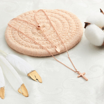 Rose Gold Plated Cross Necklace