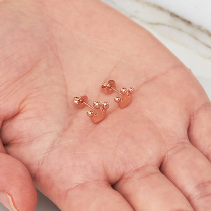 Rose Gold Plated Crown Stud Earrings