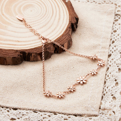 Rose Gold Plated Daisy Bracelet