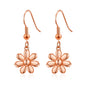 Rose Gold Plated Daisy Drop Earrings