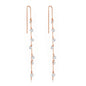Rose Gold Plated Dangle Thread Earrings Created with Zircondia® Crystals