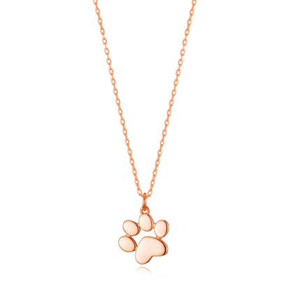Rose Gold Plated Dog Paw Necklace