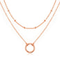 Rose Gold Plated Double Layered Circle Necklace