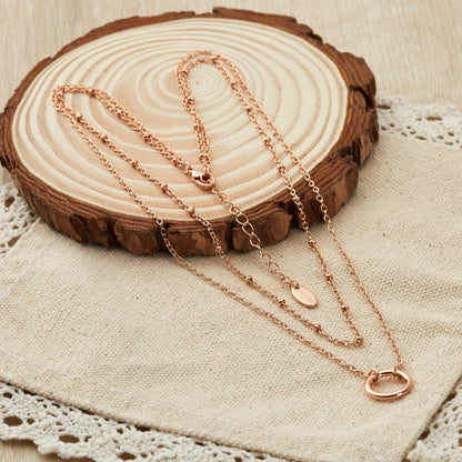 Rose Gold Plated Double Layered Circle Necklace
