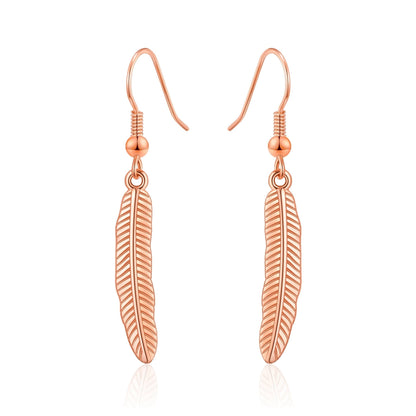 Rose Gold Plated Feather Earrings