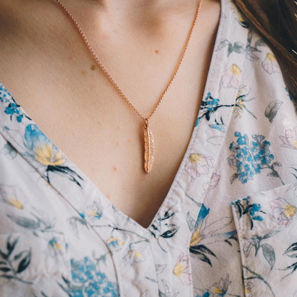 Rose Gold Plated Feather Necklace
