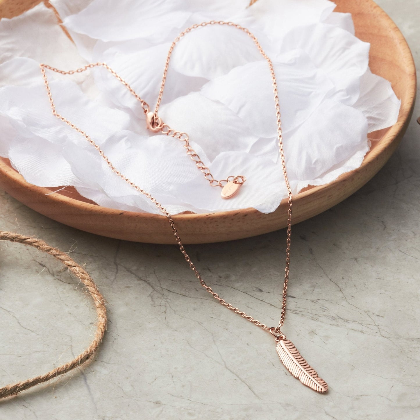Rose Gold Plated Feather Necklace