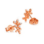 Rose Gold Plated Flower Earrings Created with Zircondia® Crystals