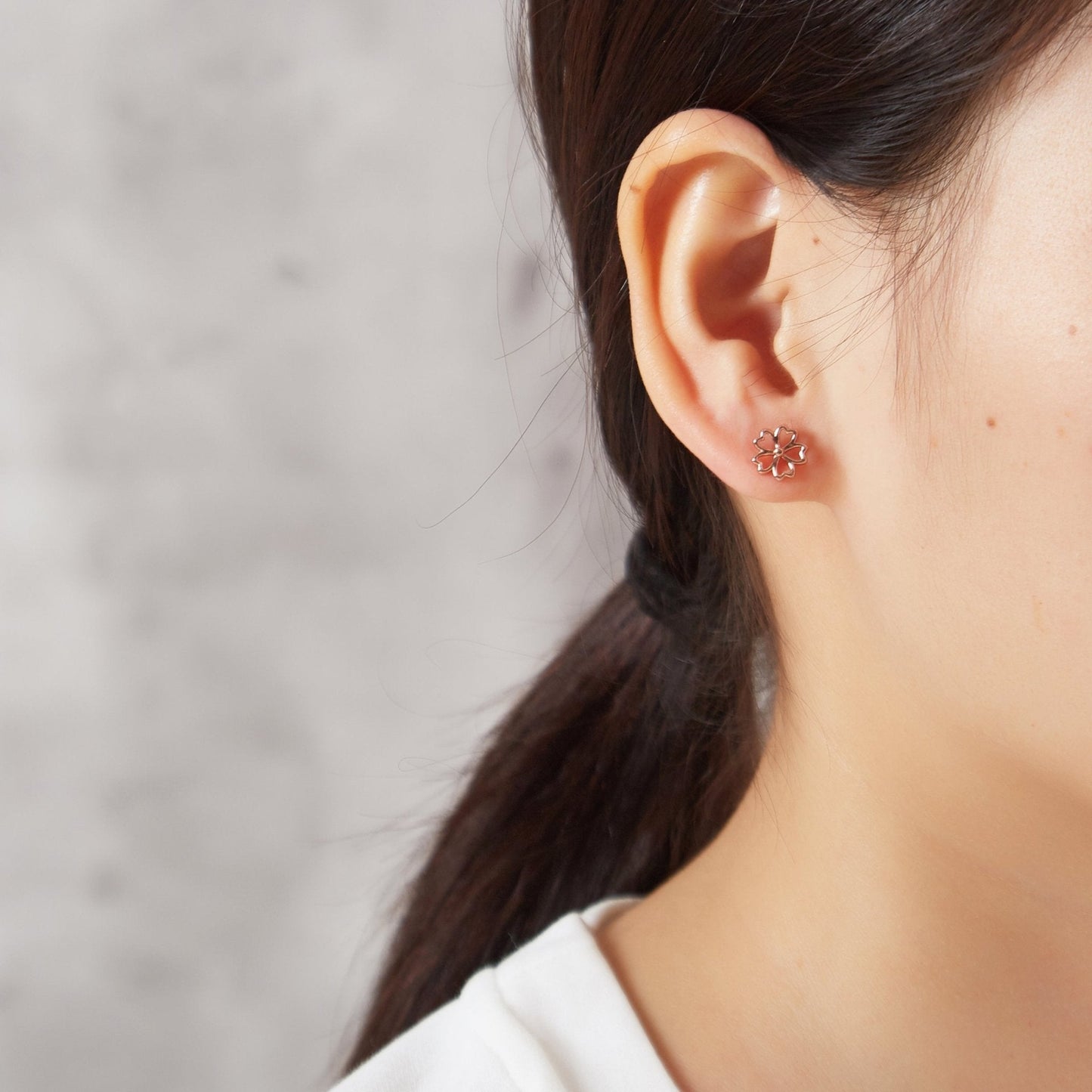 Rose Gold Plated Flower Petal Earrings