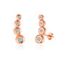 Rose Gold Plated Four Stone Climber Earrings Created With Zircondia® Crystals