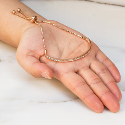 Rose Gold Plated Friendship Bracelet Created with Zircondia® Crystals