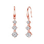 Rose Gold Plated Graduated Drop Earrings Created with Zircondia® Crystals
