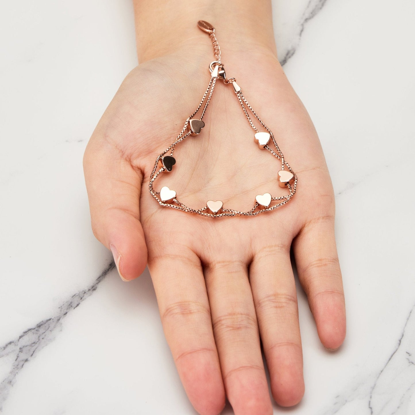 Rose Gold Plated Heart Bracelet
