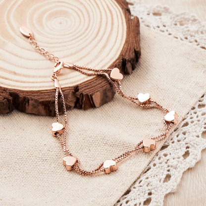 Rose Gold Plated Heart Bracelet