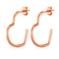 Rose Gold Plated Heart Hoop Earrings