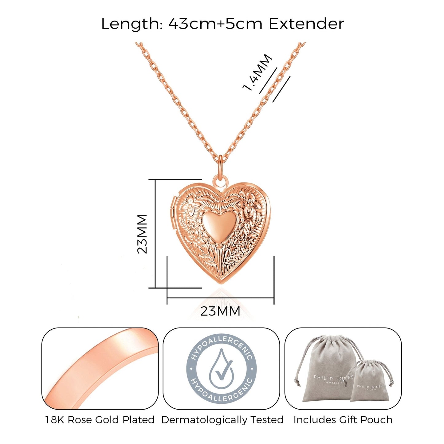 Rose Gold Plated Heart Locket