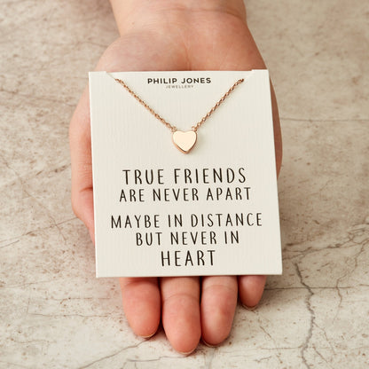 Rose Gold Plated Heart Necklace with Quote Card