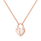 Rose Gold Plated Heart Padlock Necklace Created with Zircondia® Crystals