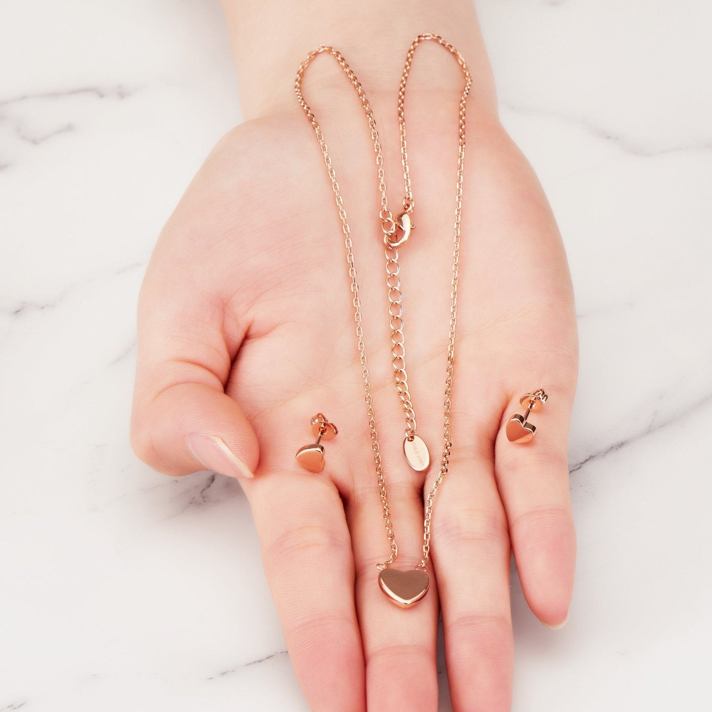Rose Gold Plated Heart Set