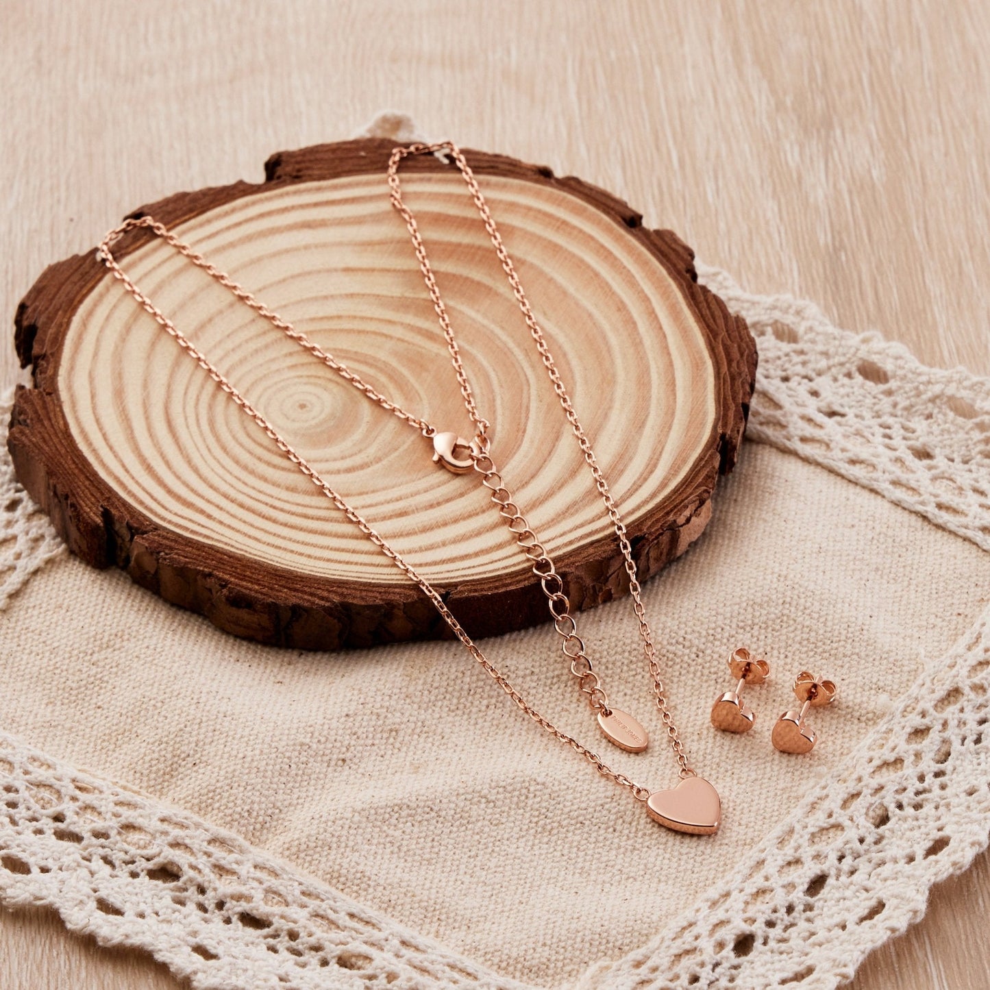 Rose Gold Plated Heart Set