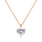 Rose Gold Plated Heart Solitaire Necklace Created with Zircondia® Crystals