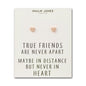 Rose Gold Plated Heart Stud Earrings with Quote Card