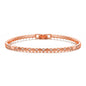 Rose Gold Plated Honeycomb Bangle Created with Zircondia® Crystals (7 Inch)