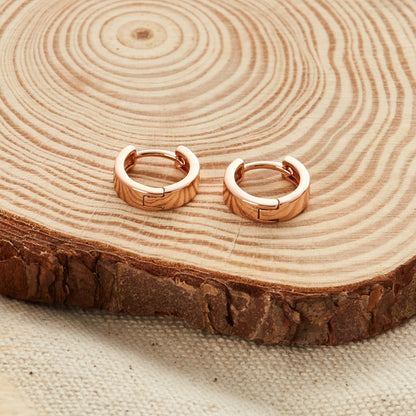 Rose Gold Plated Huggie Earrings