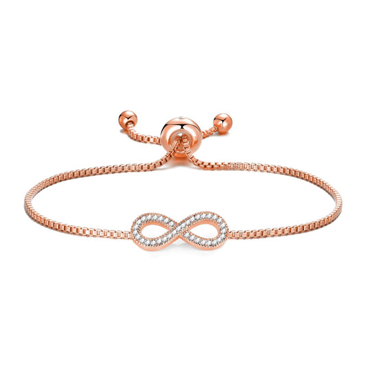 Rose Gold Plated I Couldn't Say I Do Without You Infinity Bridal Bracelet with Zircondia® Crystals