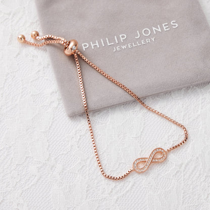 Rose Gold Plated I Couldn't Say I Do Without You Infinity Bridal Bracelet with Zircondia® Crystals