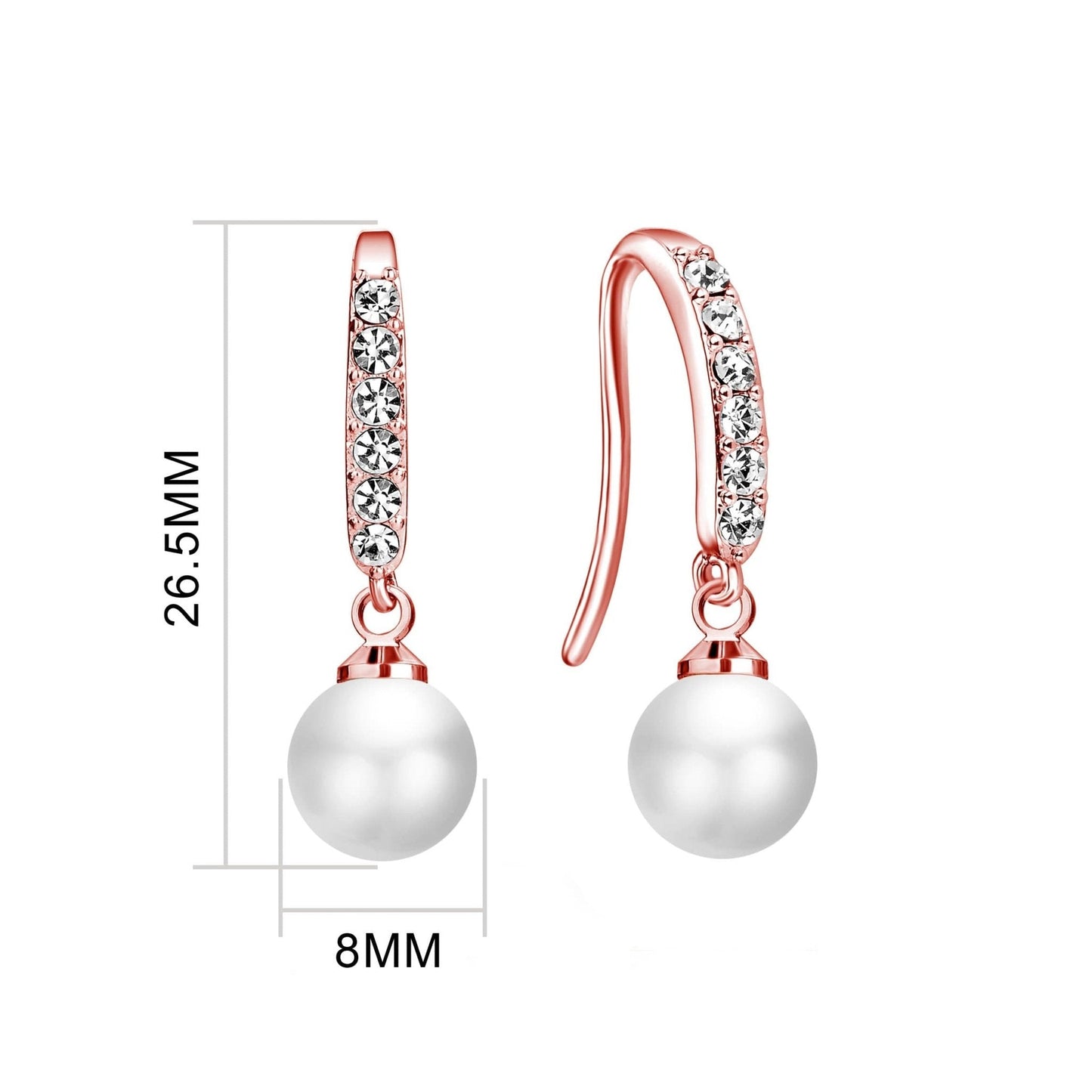 Rose Gold Plated I Couldn't Say I Do Without You Pearl Drop Bridal Earrings Created with Zircondia® Crystals