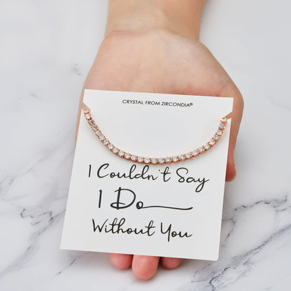 Rose Gold Plated I Couldn't Say I Do Without You Solitaire Bridal Bracelet Created with Zircondia® Crystals