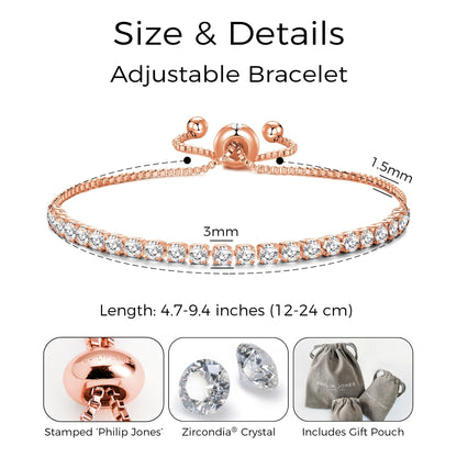 Rose Gold Plated I Couldn't Say I Do Without You Solitaire Bridal Bracelet Created with Zircondia® Crystals