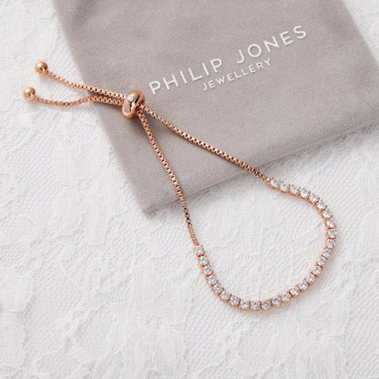 Rose Gold Plated I Couldn't Say I Do Without You Solitaire Bridal Bracelet Created with Zircondia® Crystals