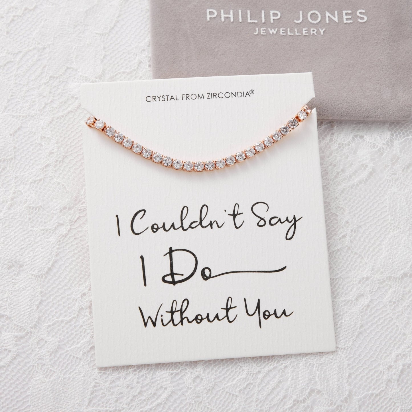 Rose Gold Plated I Couldn't Say I Do Without You Solitaire Bridal Bracelet Created with Zircondia® Crystals