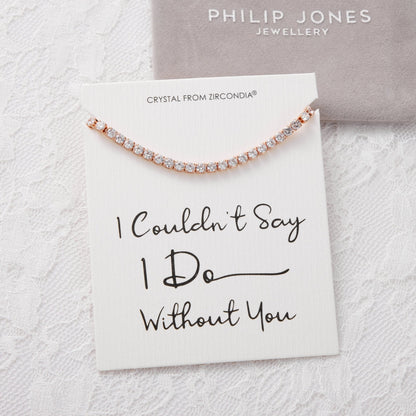 Rose Gold Plated I Couldn't Say I Do Without You Solitaire Bridal Bracelet Created with Zircondia® Crystals