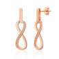 Rose Gold Plated Infinity Drop Earrings Created with Zircondia® Crystals