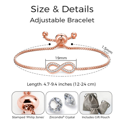 Rose Gold Plated Infinity Friendship Set Created with Zircondia® Crystals