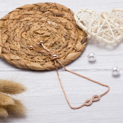 Rose Gold Plated Infinity Friendship Set Created with Zircondia® Crystals