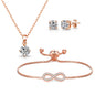 Rose Gold Plated Infinity Friendship Set Created with Zircondia® Crystals