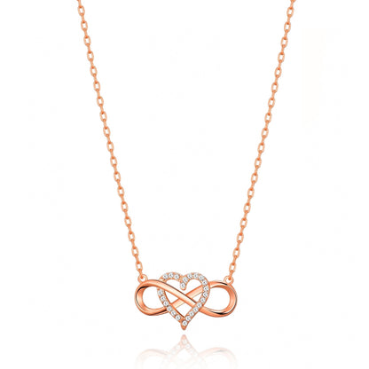 Rose Gold Plated Infinity Heart Necklace Created with Zircondia® Crystals